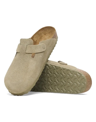 Boston Suede Leather Sandal - Faded Khaki - Birkenstock